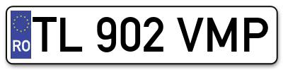 Placuta inmatriculare numar auto  TL-902-VMP, TL 902 VMP, TL902VMP