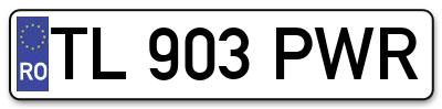Placuta inmatriculare numar auto  TL-903-PWR, TL 903 PWR, TL903PWR