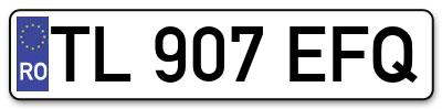 Placuta inmatriculare numar auto  TL-907-EFQ, TL 907 EFQ, TL907EFQ
