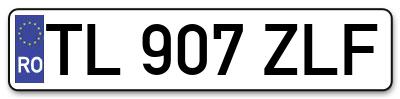 Placuta inmatriculare numar auto  TL-907-ZLF, TL 907 ZLF, TL907ZLF
