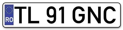 Placuta inmatriculare numar auto  TL-91-GNC, TL 91 GNC, TL91GNC
