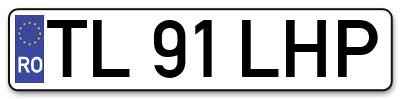 Placuta inmatriculare numar auto  TL-91-LHP, TL 91 LHP, TL91LHP
