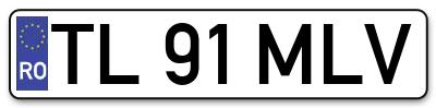 Placuta inmatriculare numar auto  TL-91-MLV, TL 91 MLV, TL91MLV