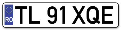 Placuta inmatriculare numar auto  TL-91-XQE, TL 91 XQE, TL91XQE