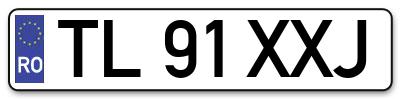 Placuta inmatriculare numar auto  TL-91-XXJ, TL 91 XXJ, TL91XXJ