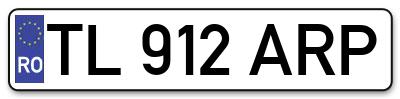 Placuta inmatriculare numar auto  TL-912-ARP, TL 912 ARP, TL912ARP
