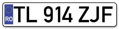 Placuta inmatriculare numar auto  TL-914-ZJF, TL 914 ZJF, TL914ZJF