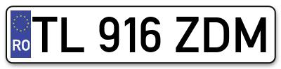 Placuta inmatriculare numar auto  TL-916-ZDM, TL 916 ZDM, TL916ZDM