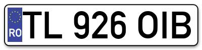 Placuta inmatriculare numar auto  TL-926-OIB, TL 926 OIB, TL926OIB