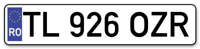 Placuta inmatriculare numar auto  TL-926-OZR, TL 926 OZR, TL926OZR