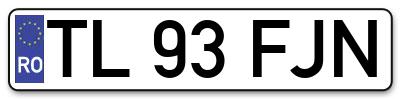 Placuta inmatriculare numar auto  TL-93-FJN, TL 93 FJN, TL93FJN