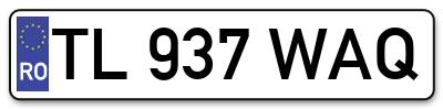 Placuta inmatriculare numar auto  TL-937-WAQ, TL 937 WAQ, TL937WAQ