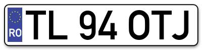 Placuta inmatriculare numar auto  TL-94-OTJ, TL 94 OTJ, TL94OTJ