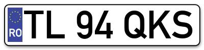Placuta inmatriculare numar auto  TL-94-QKS, TL 94 QKS, TL94QKS