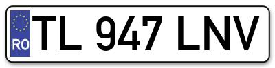Placuta inmatriculare numar auto  TL-947-LNV, TL 947 LNV, TL947LNV