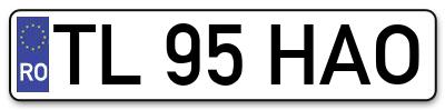 Placuta inmatriculare numar auto  TL-95-HAO, TL 95 HAO, TL95HAO