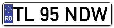 Placuta inmatriculare numar auto  TL-95-NDW, TL 95 NDW, TL95NDW