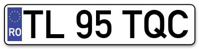 Placuta inmatriculare numar auto  TL-95-TQC, TL 95 TQC, TL95TQC