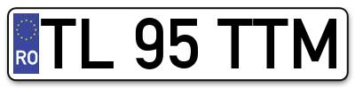 Placuta inmatriculare numar auto  TL-95-TTM, TL 95 TTM, TL95TTM