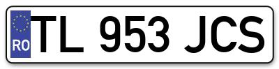 Placuta inmatriculare numar auto  TL-953-JCS, TL 953 JCS, TL953JCS