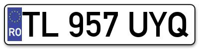 Placuta inmatriculare numar auto  TL-957-UYQ, TL 957 UYQ, TL957UYQ