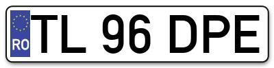 Placuta inmatriculare numar auto  TL-96-DPE, TL 96 DPE, TL96DPE