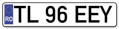 Placuta inmatriculare numar auto  TL-96-EEY, TL 96 EEY, TL96EEY
