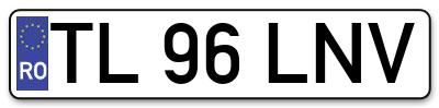 Placuta inmatriculare numar auto  TL-96-LNV, TL 96 LNV, TL96LNV