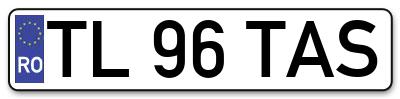 Placuta inmatriculare numar auto  TL-96-TAS, TL 96 TAS, TL96TAS