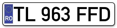 Placuta inmatriculare numar auto  TL-963-FFD, TL 963 FFD, TL963FFD
