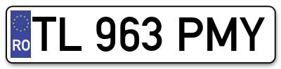Placuta inmatriculare numar auto  TL-963-PMY, TL 963 PMY, TL963PMY