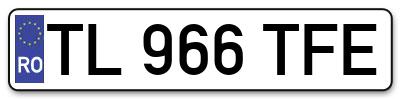 Placuta inmatriculare numar auto  TL-966-TFE, TL 966 TFE, TL966TFE
