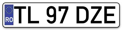 Placuta inmatriculare numar auto  TL-97-DZE, TL 97 DZE, TL97DZE