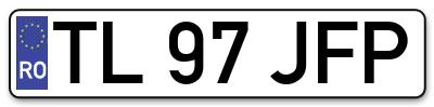 Placuta inmatriculare numar auto  TL-97-JFP, TL 97 JFP, TL97JFP