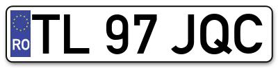 Placuta inmatriculare numar auto  TL-97-JQC, TL 97 JQC, TL97JQC