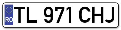 Placuta inmatriculare numar auto  TL-971-CHJ, TL 971 CHJ, TL971CHJ