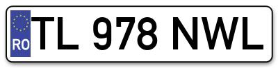 Placuta inmatriculare numar auto  TL-978-NWL, TL 978 NWL, TL978NWL