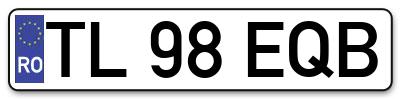 Placuta inmatriculare numar auto  TL-98-EQB, TL 98 EQB, TL98EQB