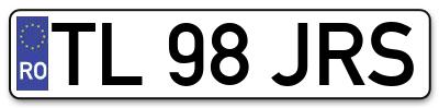 Placuta inmatriculare numar auto  TL-98-JRS, TL 98 JRS, TL98JRS