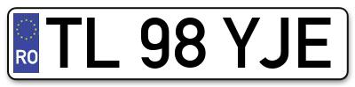 Placuta inmatriculare numar auto  TL-98-YJE, TL 98 YJE, TL98YJE