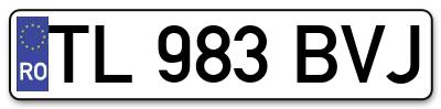 Placuta inmatriculare numar auto  TL-983-BVJ, TL 983 BVJ, TL983BVJ