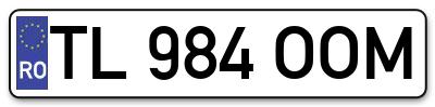Placuta inmatriculare numar auto  TL-984-OOM, TL 984 OOM, TL984OOM