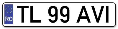 Placuta inmatriculare numar auto  TL-99-AVI, TL 99 AVI, TL99AVI
