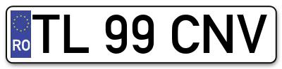 Placuta inmatriculare numar auto  TL-99-CNV, TL 99 CNV, TL99CNV