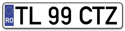 Placuta inmatriculare numar auto  TL-99-CTZ, TL 99 CTZ, TL99CTZ