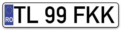 Placuta inmatriculare numar auto  TL-99-FKK, TL 99 FKK, TL99FKK