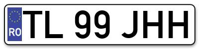 Placuta inmatriculare numar auto  TL-99-JHH, TL 99 JHH, TL99JHH