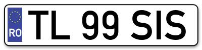 Placuta inmatriculare numar auto  TL-99-SIS, TL 99 SIS, TL99SIS
