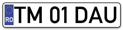 Placuta inmatriculare numar auto  TM-01-DAU, TM 01 DAU, TM01DAU