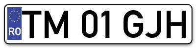 Placuta inmatriculare numar auto  TM-01-GJH, TM 01 GJH, TM01GJH